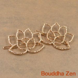 Barrettes Fleur de Lotus (lot de 2) Or