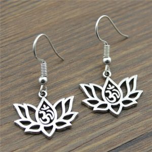 Boucle d'oreilles "Fleur de Lotus Om" Default Title