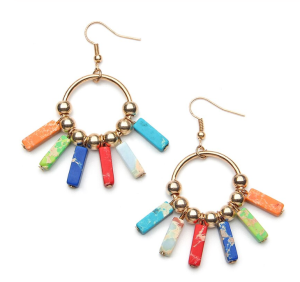 Boucles d'Oreilles Jaspe Arc en Ciel Default Title