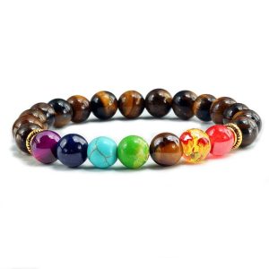 Bracelet 7 Chakra Combo Œil de Tigre