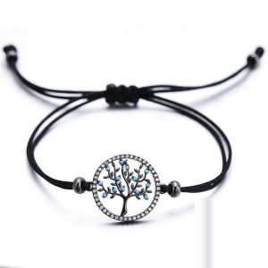 Bracelet "Diamond Tree Life" Noir/Argent