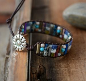 Bracelet Flower zen Jaspe et Agate Default Title