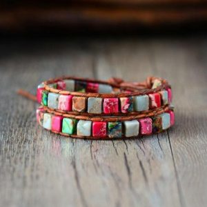 Bracelet Flower zen en Jaspe naturel Rose