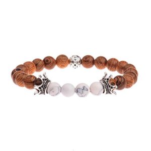 Bracelet King Wood  en Howlite et Bois de Santal Default Title