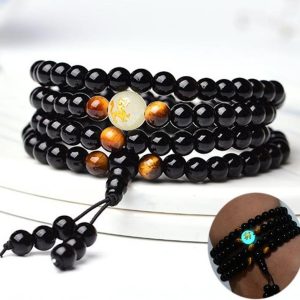 Bracelet Mala "Dragon de Lumière" en Onyx Default Title