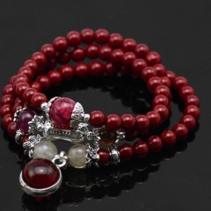 Bracelet Mala "Harmonie" en Grenat Default Title