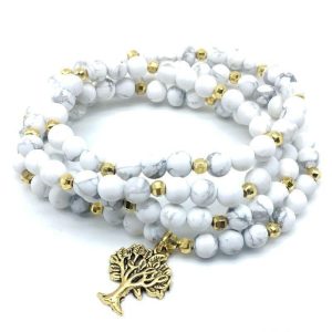 Bracelet Mala "Tree Life" de 108 perles en Howlite Default Title