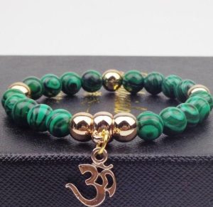 Bracelet "OM" en Pierres naturelles Malachite