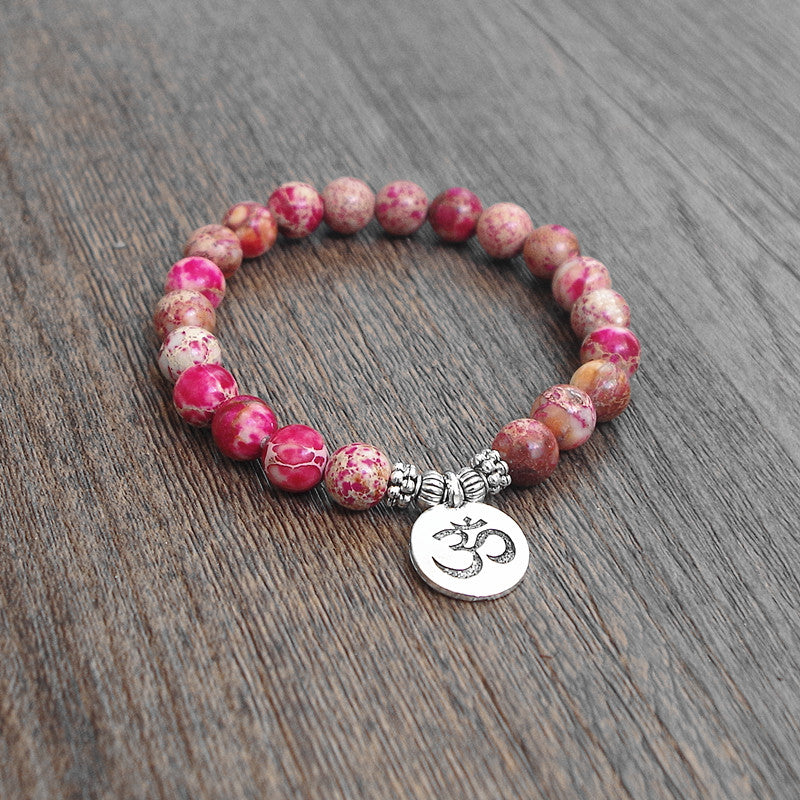 Bracelet "Om" en Jaspe Dalmatien Default Title