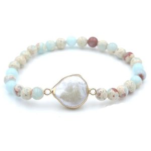 Bracelet Perle d'eau Douce et Agate Naturelle Default Title