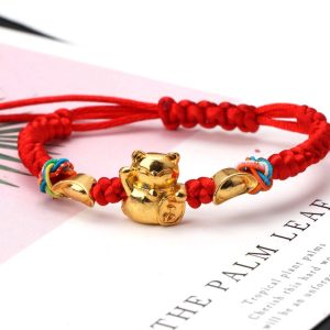 Bracelet Porte Bonheur Maneki Neko Tressé Main Default Title