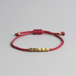 Bracelet Porte Bonheur <br/> Perle Cuivré Rouge