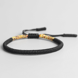 Bracelet Porte Bonheur <br/> Tibétain Noir