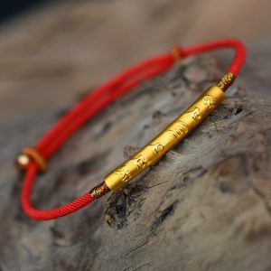 Bracelet Porte Bonheur Tibétain Noble Présage Or