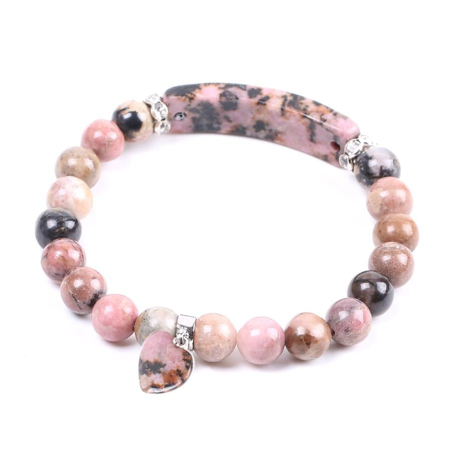 Bracelet "Spring Love "en Jaspe Rose – Image 2