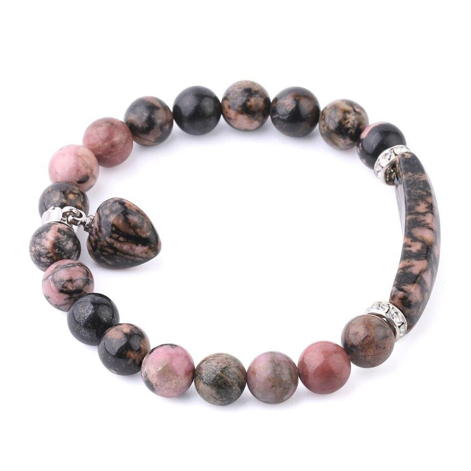 Bracelet "Spring Love "en Jaspe Rose – Image 3