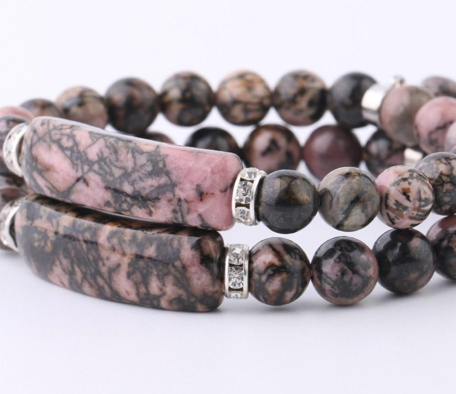 Bracelet "Spring Love "en Jaspe Rose – Image 4