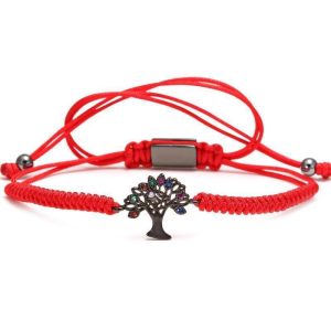 Bracelet Tressé TreeLife Rouge