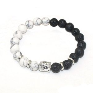 Bracelets Bouddha-Natural Stone Black and White Default Title