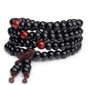 Bracelets de prière bouddhistes-En Bois De Santal Noir