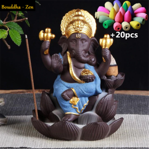Cascade Ganesh Méditation Brûleur D'encens Bleu