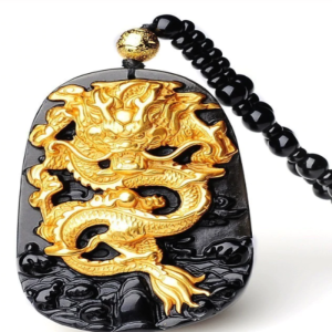 Collier Dragon Obsidienne plaqué Or 18K Default Title