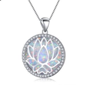 Collier  Lotus Suprême Opale et Argent Default Title