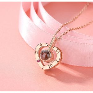 Collier  "Love Hologram" Or rose