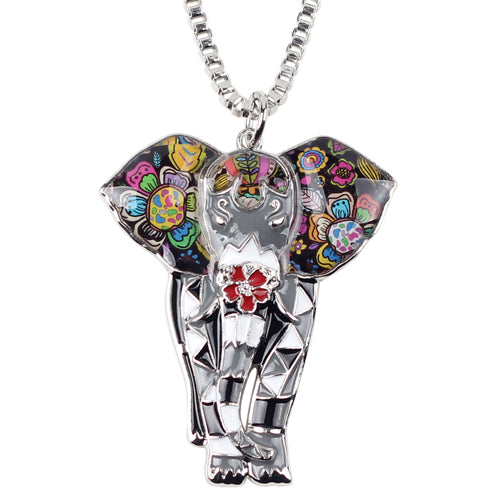 Collier Pendentif Éléphant Majestueux Argent
