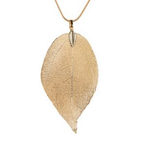 Collier Porte Bonheur Feuille de Vie Or