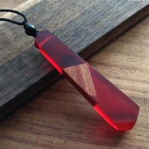 Collier Prisme d'Ambre Bois et Ambre naturel 1