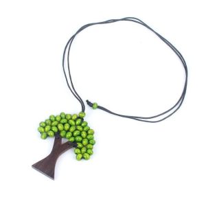 Collier Tree Life Santal Vert