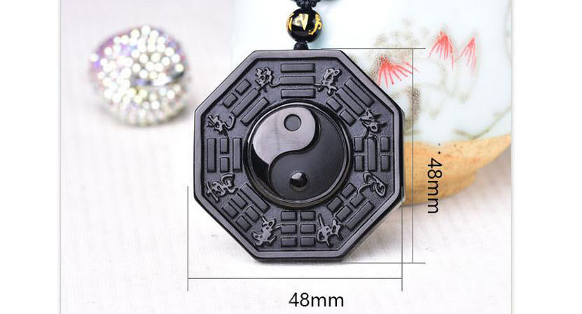 Collier "Yin & Yang" en Obsidienne Noire – Image 3