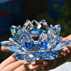 Fleur de Lotus en Cristal Bleu