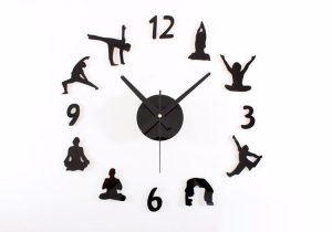 Horloge Murale Yoga Noir