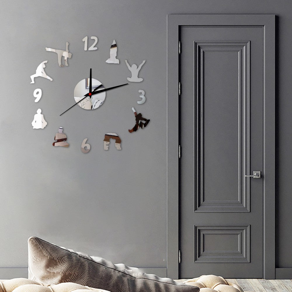 Horloge Murale Yoga Miroir