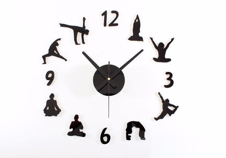 Horloge Murale Yoga Noir