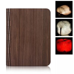 LUMILIVRE - LA LAMPE ZEN LIVRE EN BOIS AUTHENTIQUE Couverture en Noyer