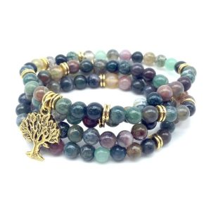 Mala Tree Life Agate Naturelle Default Title