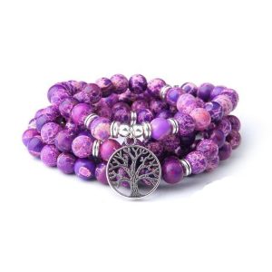 Mala TreeLife Jaspe Impérial Naturel Violet