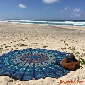 Mandala plage en Mousseline de soie Mer