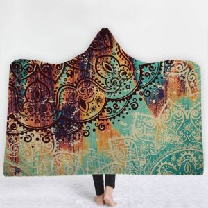 Plaid à Capuche Hiver Zen Mandala Color 150x200cm