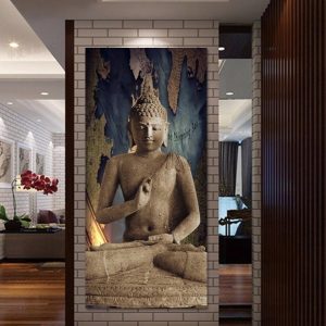 Tableau Bouddha <br/> Statue en Pierre Très Grand