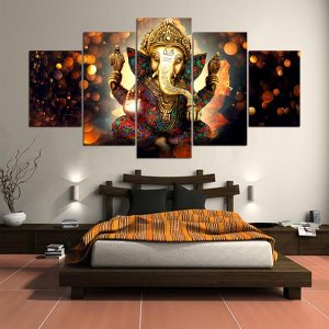 Toile "Ganesh Méditation" Très Grand Avec Cadre