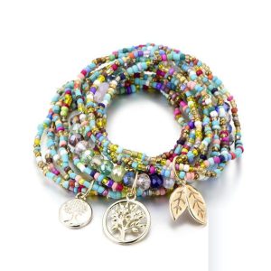 Trio de Bracelets Tree Life Cristal Multicolore